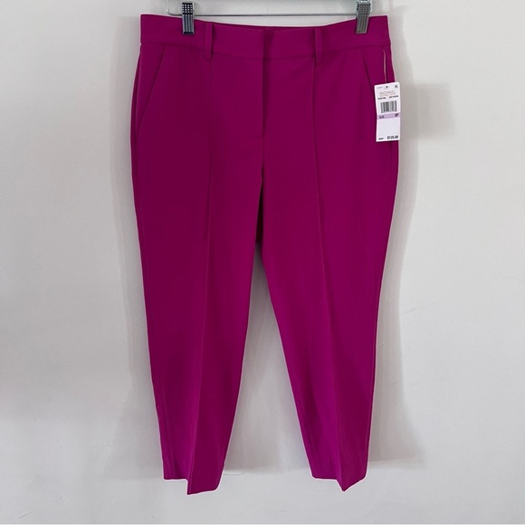 Micheal Kors Fuchsia Straight Leg Ankle Trouser |Size 6P| - Picture 2 of 6